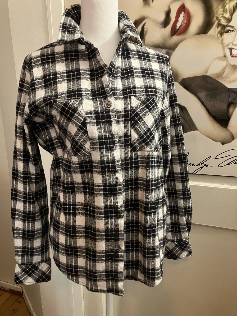 Rip Curl Black & White Plaid Button-Down